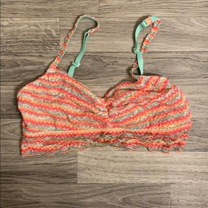 PINK chevron print bralette